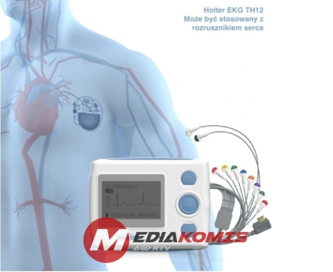 Medyczny Holter EKG, Ai interpretacja wyników, 24 godziny, 12-kanałowy TH12