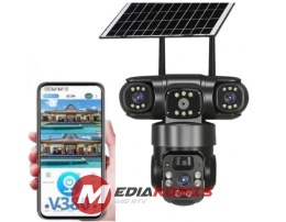 Zewnętrzna kamera solarna 4K HD dwa obiektywy 4MP Karta SIM 4G LTE