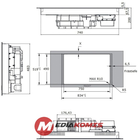 Płyta indukcyjna Amica DHKI 752 800 C z wbudowanym okapem