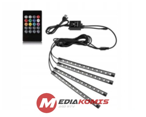 Samochodowa Taśma LED do Wnętrza Auta USB