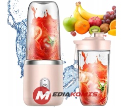 Blender kielichowy różowy 400 ml przenośny bezprzewodowy