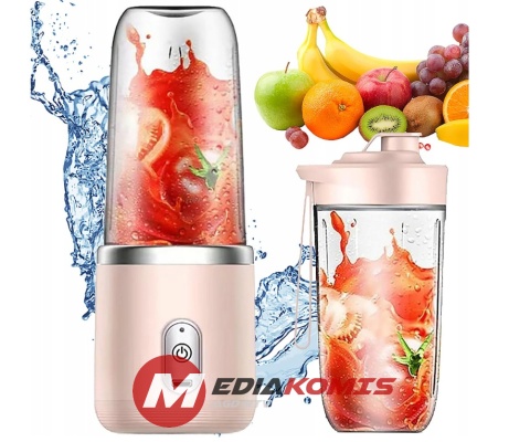 Blender kielichowy różowy 400 ml przenośny bezprzewodowy