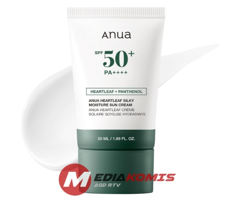 Anua - Heartleaf Silky Moisture Sun Cream SPF50+/PA++++ - Nawilżający Krem do Twarzy z Filtrem
