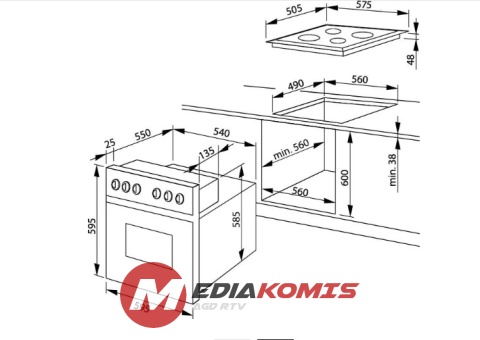 Kuchnia do zabudowy Mican 90355